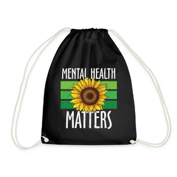 Mental Health Matters Green Sunflower - Drawstring Bag - black - Front