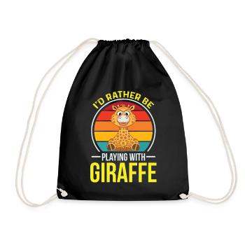 Bébé Girafe Afrique Safari Savannah Jungle - Sac de sport léger - noir - Devant