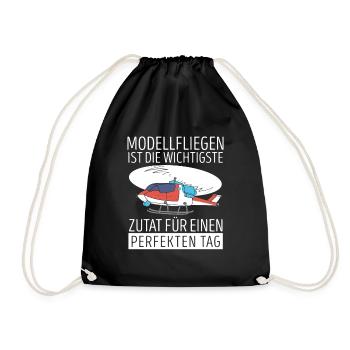 Modellfliegen Ist Die Wichtigste Zutat - Turnbeutel - Schwarz - Vorne