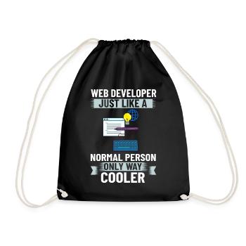 Web Development Web Developer Developer Manager - Drawstring Bag - black - Front