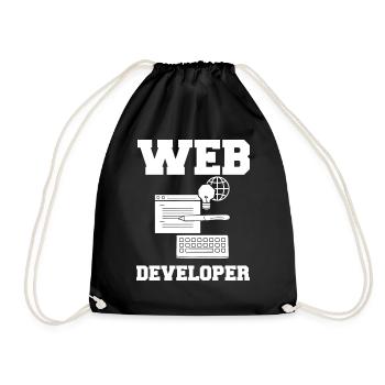 Web Development Web Developer Developer Manager - Drawstring Bag - black - Front