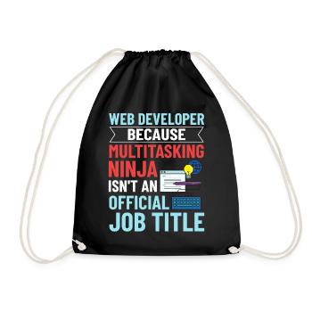 Web Development Web Developer Developer Manager - Drawstring Bag - black - Front