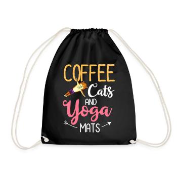 Yoga Cat Débutant Séances d’entraînement Citation Méditation - Sac de sport léger - noir - Devant