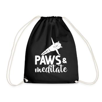Yoga Cat Débutant Séances d’entraînement Citation Méditation - Sac de sport léger - noir - Devant