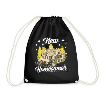 Neuer Hauseigentümer Haus Hausherr Hausbesitzer - Turnbeutel - Schwarz - Vorne