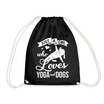 Yoga Dog Beginner Workout Poses Quotes Meditation - Drawstring Bag - black - Front