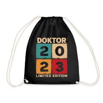 Doktor 2023 Doktorand Promotion Dissertation - Turnbeutel - Schwarz - Vorne