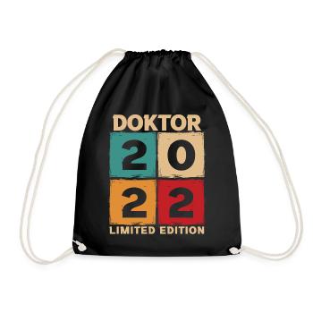 Doktor 2022 Doktorand Promotion Dissertation - Turnbeutel - Schwarz - Vorne