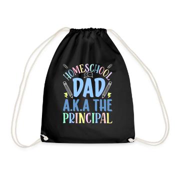 Homeschool Dad The Principal Homeschooling Papa - Drawstring Bag - black - Front