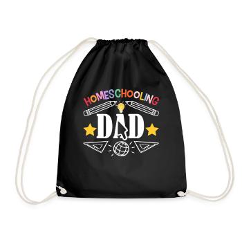 Homeschooling Papa Vatertag Homeschool Vater - Turnbeutel - Schwarz - Vorne