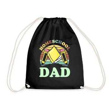 Homeschool Papa Homeschooling Vater Vatertag - Turnbeutel - Schwarz - Vorne