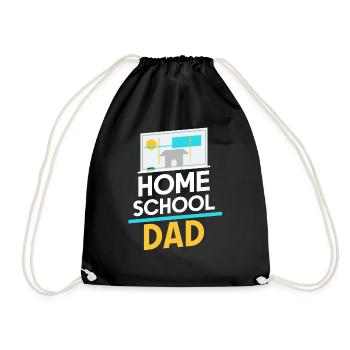 Homeschooling Papa Father's Day Homeschool Father - Drawstring Bag - black - Front