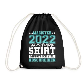 Magister 2022 Spruch Magisterabschluss - Turnbeutel - Schwarz - Vorne