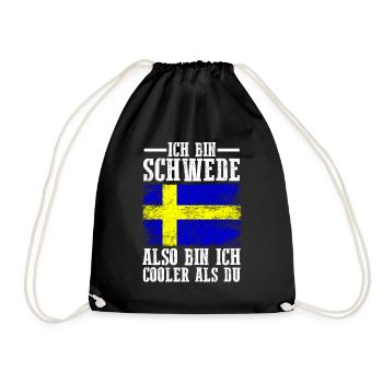 Skandinavien Schweden Schwede Schwedisch - Turnbeutel - Schwarz - Vorne