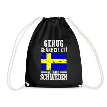 Skandinavien Urlaub Schwede Schweden - Turnbeutel - Schwarz - Vorne