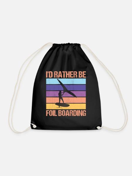 I'd Rather Be WingFoil Boarding - Hydrofoil Surfer - Turnbeutel - Schwarz