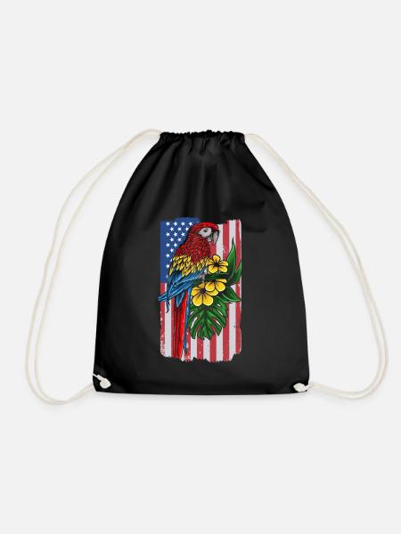 USA Flag Parrot Bird Lover Parrot Bird - Sac de sport léger - noir