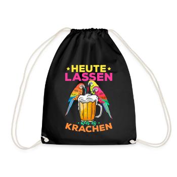 Heute Lassen Wir Es Krachen Lustige Papageien - Turnbeutel - Schwarz - Vorne