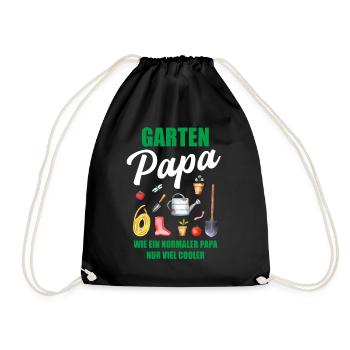 Garten Papa Lustiger Spruch Geschenk Herren - Turnbeutel - Schwarz - Vorne