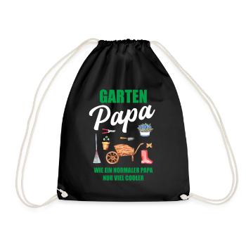 Garten Papa Lustiger Spruch Geschenk Herren - Turnbeutel - Schwarz - Vorne