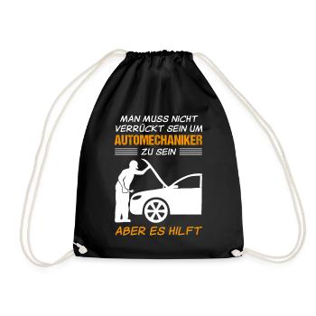 Automechaniker Beruf Lustiger Spruch Geschenk - Turnbeutel - Schwarz - Vorne