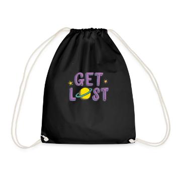 Get Lost - Drawstring Bag - black - Front