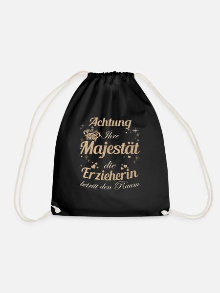 Kindergärtner Frauen-Majestät Damen Erzieherin - Turnbeutel - Schwarz
