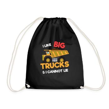 Bagger Baustelle Bauarbeiter Bau Lüge I Geschenk - Turnbeutel - Schwarz - Vorne