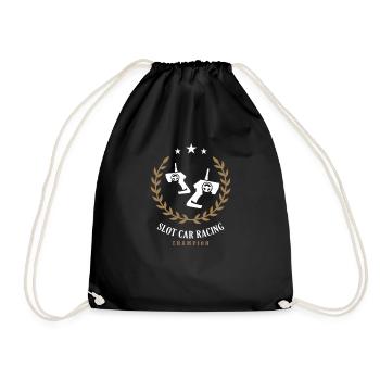 Slot Car Racing Champion Drag Racing RC Car Slot - Drawstring Bag - black - Front