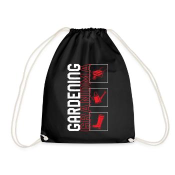 Gardening Shirt, Gardening Grandma, Gardening - Drawstring Bag - black - Front