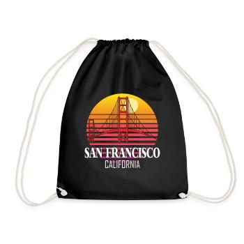 San Francisco California Golden Gate Bridge - Drawstring Bag - black - Front