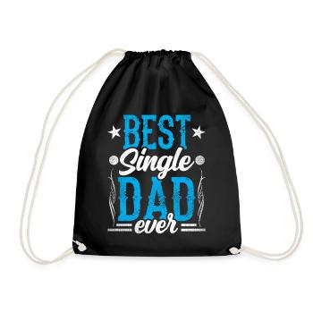 Best Single Father Ever Dad - Drawstring Bag - black - Front