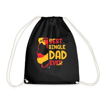 Best Single Father Ever Dad - Drawstring Bag - black - Front