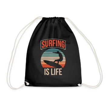 Le surf, c’est la vie Surfboard Surf Surfer - Sac de sport léger - noir - Devant