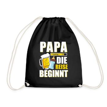 Papa 2022 Loading Werdender Vater Vatertag - Turnbeutel - Schwarz - Vorne