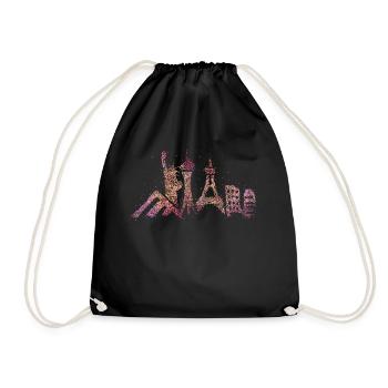Las Vegas Skyline Silhouette Städtetrip Casino - Turnbeutel - Schwarz - Vorne