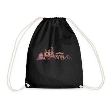 Paris Skyline Silhouette City Trip Eiffel Tower - Drawstring Bag - black - Front