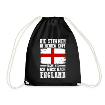 England Engländer Englisches - Turnbeutel - Schwarz - Vorne