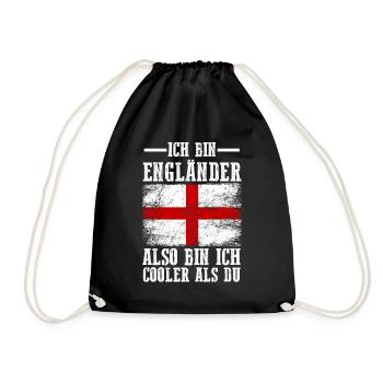 England Engländer Englisches - Turnbeutel - Schwarz - Vorne