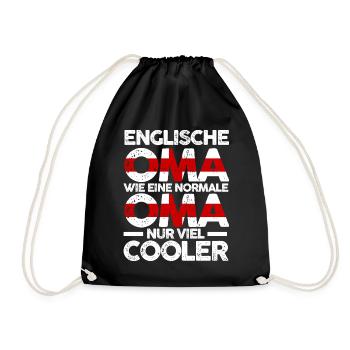 Engländerin Englandische Oma England - Turnbeutel - Schwarz - Vorne