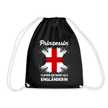 Prinzessin Engländer Englisches England - Turnbeutel - Schwarz - Vorne