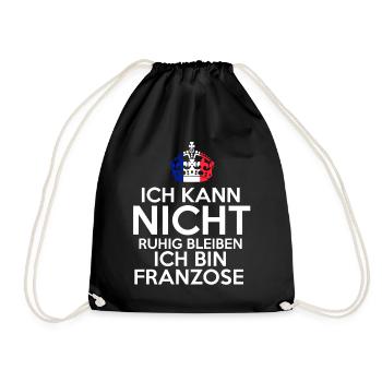 Frankreich Franzose Französisches - Turnbeutel - Schwarz - Vorne