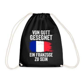 Frankreich Franzose Französisches - Turnbeutel - Schwarz - Vorne
