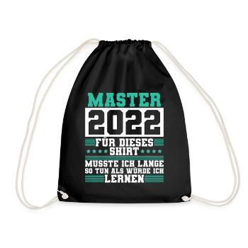 Master 2022 Abschluss Geschenk Studium Absolvent - Turnbeutel - Schwarz - Vorne