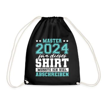 Master 2024 Abschluss Geschenk Studium Absolvent - Turnbeutel - Schwarz - Vorne