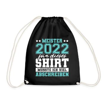 Meister 2022 Mechaniker Meistertitel Geschenk - Turnbeutel - Schwarz - Vorne