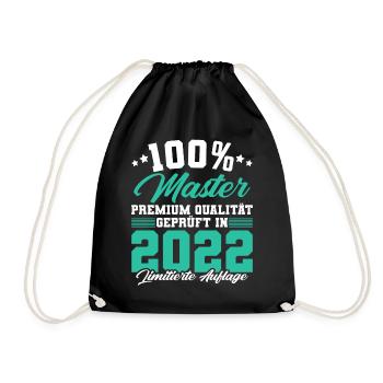 Master 2022 Abschluss Geschenk Studium Absolvent - Turnbeutel - Schwarz - Vorne