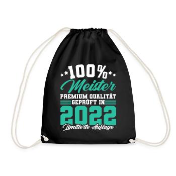 Meister 2022 Mechaniker Meistertitel Geschenk - Turnbeutel - Schwarz - Vorne