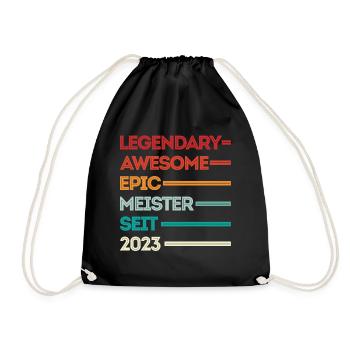 Meister 2023 Mechaniker Meistertitel Geschenk - Turnbeutel - Schwarz - Vorne