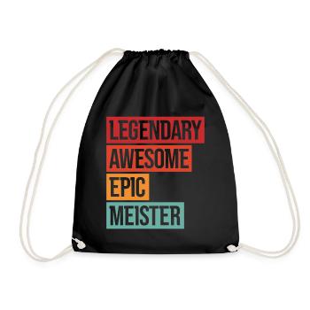 Legendary Awesome Epic Meister - Turnbeutel - Schwarz - Vorne